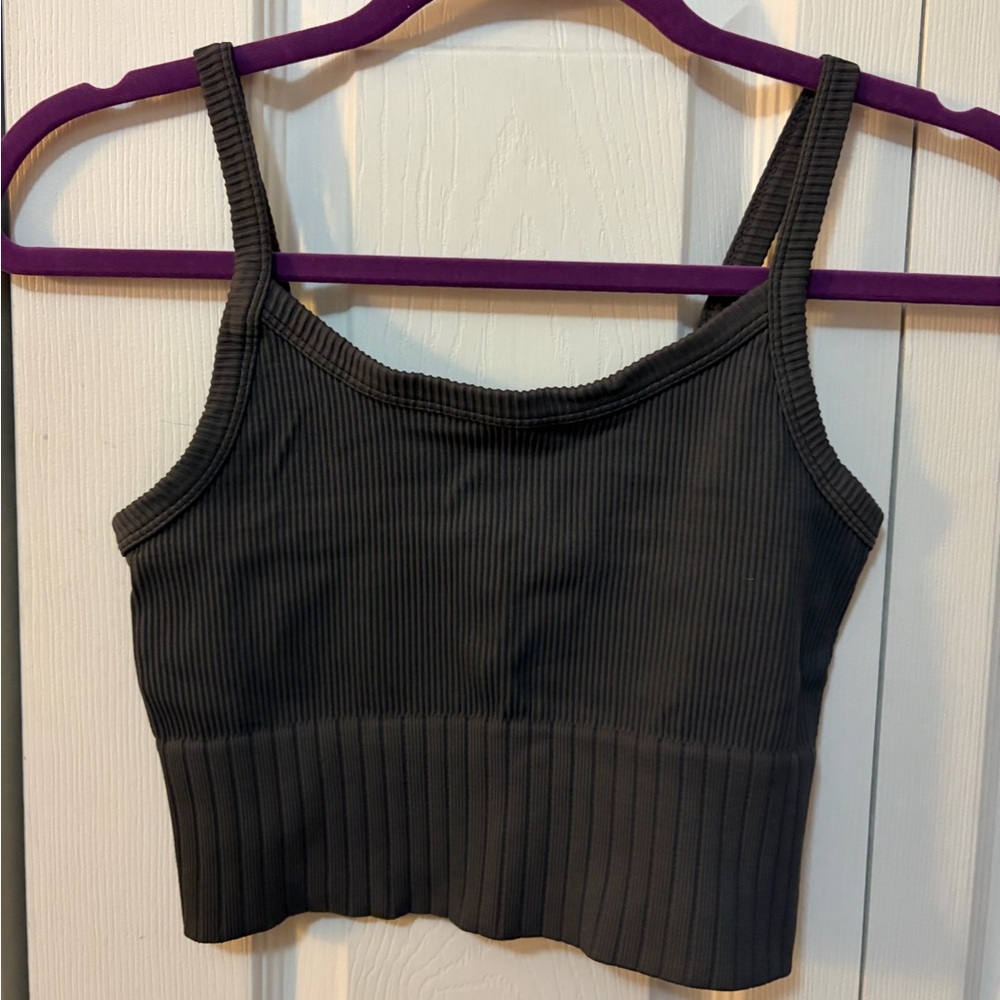 Nikibiki Charcoal Ribbed Tank Top